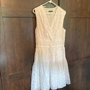 Tommy Hilfiger White Sleeveless V-Neck Midi Sundress